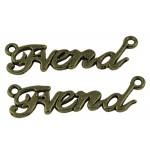Подвеска металлическая Friend 35*10 мм. Цвет бронза